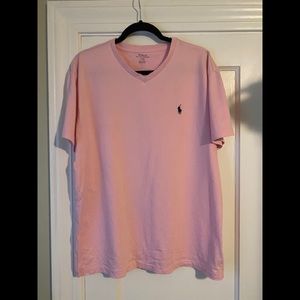 Pink V-Neck Polo T-Shirt